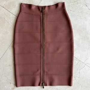 High waist bandage skirt goes to right above knees.